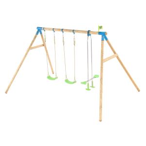 TP Toys Knightswood Triple Wooden Swing Set with Glider