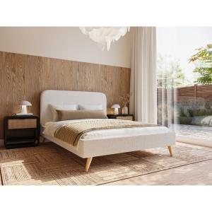 Flair Twilight Boucle Fabric Bed Beige - Double