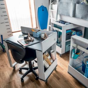 Vox Nest Cabin Bed Study Desk in Larch Effect & Graphite