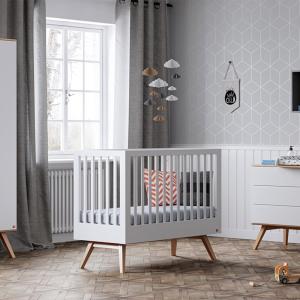 Vox Nature Baby & Toddler Cot Bed in White & Oak