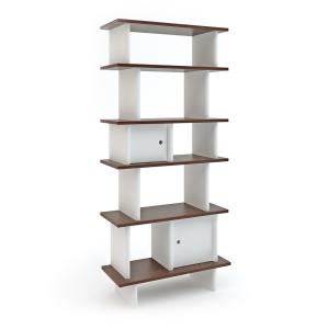 Oeuf Bookcase in White & Walnut - Tall