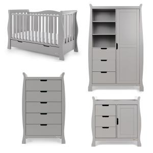 Obaby Stamford Luxe Cot Bed 4 Piece Nursery Furniture Set -