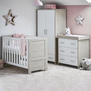 Obaby Nika Mini Cot Bed 3 Piece Nursery Furniture Set -