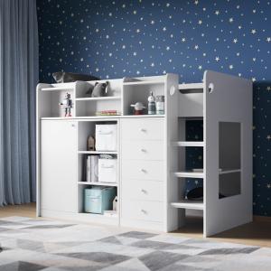 Flair Wizard Junior Mid High Sleeper Storage Station White