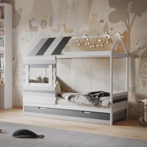 Flair Woodland House with Trundle White/Grey