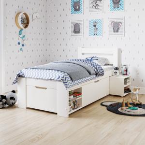 Noomi Hansa Solid Wood Storage Bed White