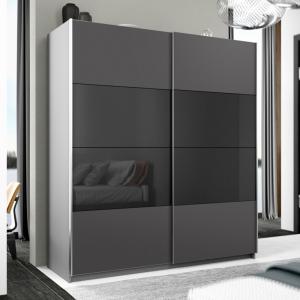 Flair Clarisse Sliding Wardrobe Black and Grey (170cm) -