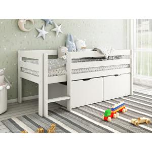 Noomi Solid Wood Shorty Mid Sleeper Bed With Crate Drawer S…