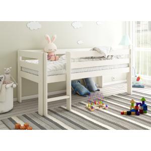 Noomi Solid Wood Shorty Mid Sleeper Bed White -