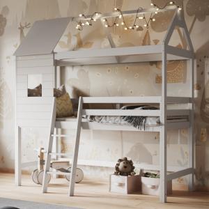 Flair Hideaway Treehouse Mid Sleeper Bed White