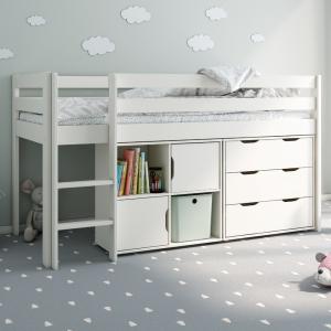 Noomi Nora Solid Wood Mid Sleeper Storage Cabin Bed -