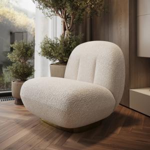 Flair Sanok Boucle Accent Chair Cream