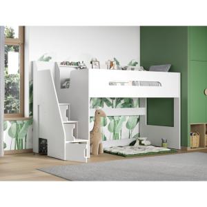 Flair Stepaside Staircase High Sleeper Bed White