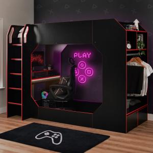 The Boss Pod Single Gaming Highsleeper Bed with Desk and St…