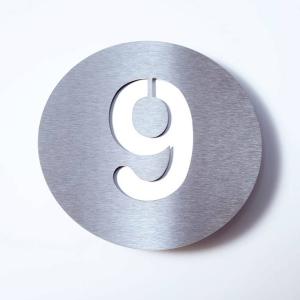 Absolut/ Radius Stainless steel house number Round - 9