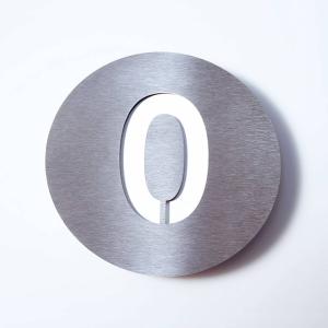 Absolut/ Radius Stainless steel house number Round - 0