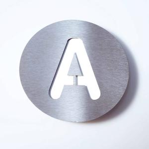Absolut/ Radius Stainless steel house number Round - A