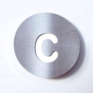 Absolut/ Radius Stainless steel house number Round - c