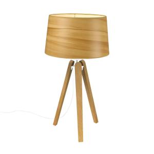 Aluminor Essence LT table lamp, wood look cotton lampshade
