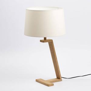 Aluminor Memphis LT table lamp, wood and fabric, white