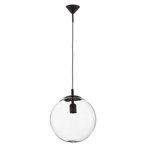 ALDEX 562 hanging light, clear glass, black cap/canopy