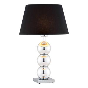 Argon Fulda textile table lamp, black lampshade, chrome base