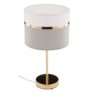 Argon Long fabric table lamp white/grey/brass