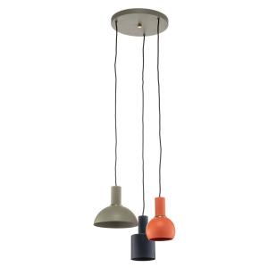 Argon Selma hanging lamp, three-bulb, green/red/blue
