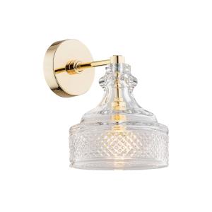 Argon Crosby wall light, beautiful glass lampshade