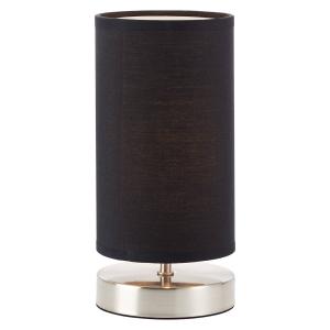 Brilliant Clarie table lamp with a black fabric lampshade