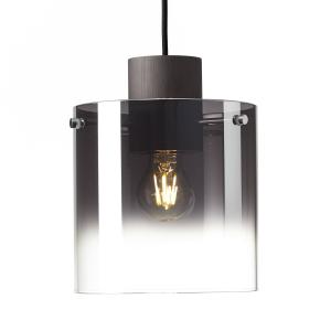 Brilliant Hanging light Beth with smoked glass shade, 1-bulb