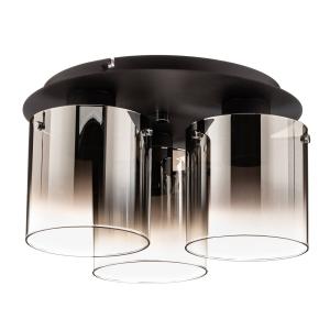 Brilliant Ceiling lamp Beth with smoked glass, three-bulb