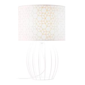 Brilliant Galance table lamp, white with a cage frame