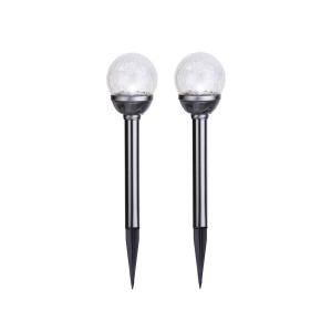 STAR TRADING LED solar rods with globes, set of 2