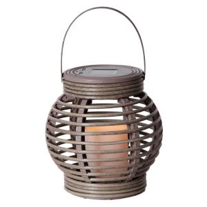 STAR TRADING Brown solar light Lantern in rattan look with…