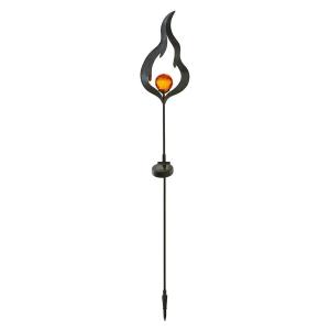 STAR TRADING Solar ground spike light Melilla flame with LED