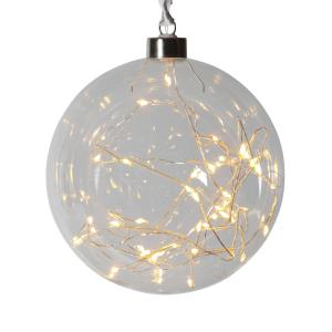 STAR TRADING Glow LED decorative bauble, glass, Ø 15 cm cle…