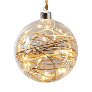 STAR TRADING Glow LED decorative bauble clear, rattan Ø 15…