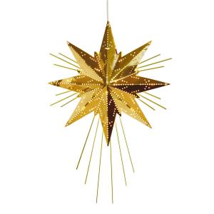 STAR TRADING Mini Luxe decorative star made of metal, brass