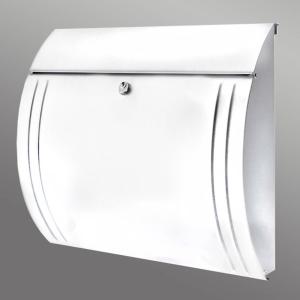 Burgwächter Modena steel letter box, beautiful shape, white