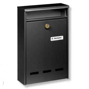 Burgwächter Stand. letter box WISMAR B5, black
