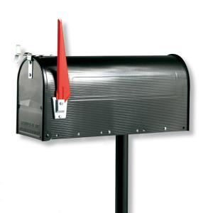 Burgwächter US mailbox with pivotable flag, black