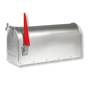Burgwächter US mailbox with pivotable flag, aluminium