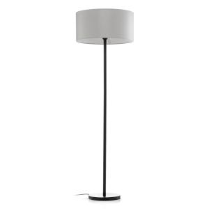 BRITOP Maarit floor lamp, fabric lampshade, grey/black