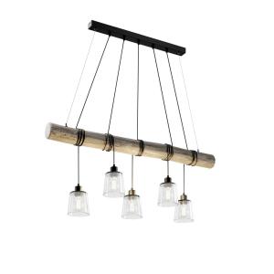 BRITOP Karrl hanging light, 5-bulb, smoky grey/grey