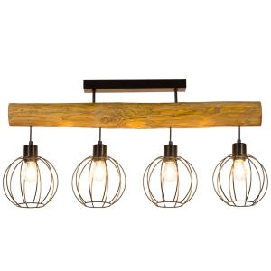 BRITOP Karou ceiling light, 4-bulb, stained brown