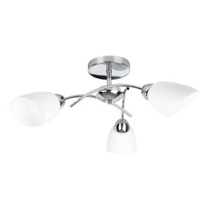BRITOP Varietta ceiling lamp, glass, chrome 3-bulb