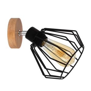 Envostar Vento wall lamp black/oak 1-bulb