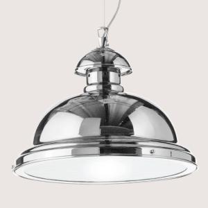 Cremasco Glossy chrome-plated Scirocco hanging lamp