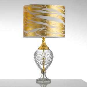 Cremasco Gold-coloured Belle Epoque table lamp w glass base